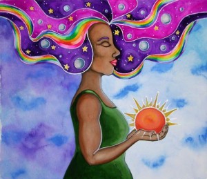 naturally beautifu woman painting