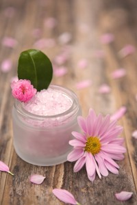 jar with flower for natural beauty recipes
