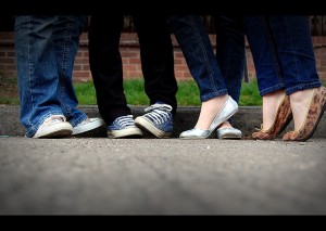 four pairs of shoes