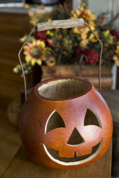 green halloween treats pumpkin basket