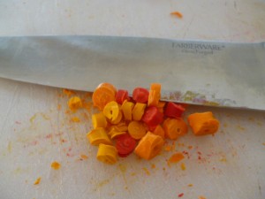 chopped crayons for reusing