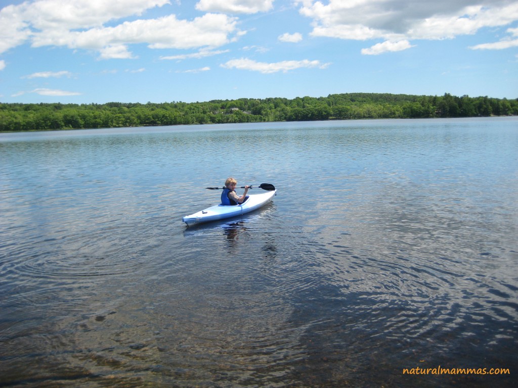 kayaking with kids in a child's kayak