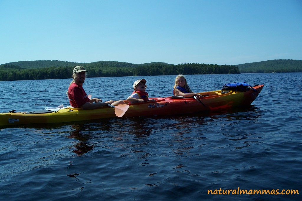 tandem kayaking with the natural family