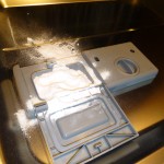baking soda in soap dispenser of dishwasher for natural cleaning